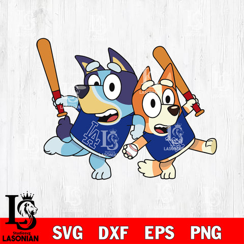 BLUEY LOS ANGELES DODGERS svg eps dxf png file, Digital Download, Instant Download