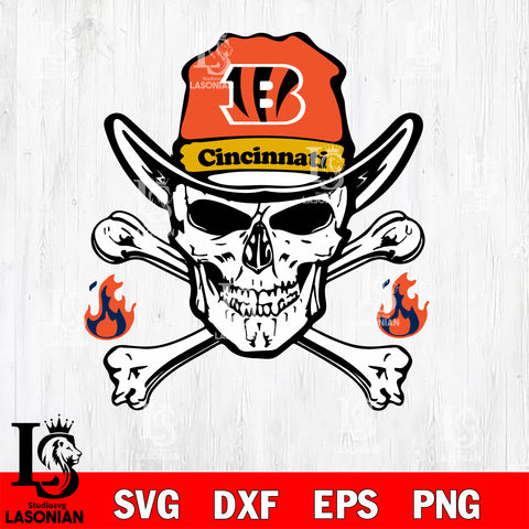 Cincinnati Bengals Skull svg , eps , dxf , png file , digital download –  lasoniansvg