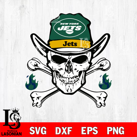 Skull fire New York Jets svg eps dxf png file, digital download , Instant Download