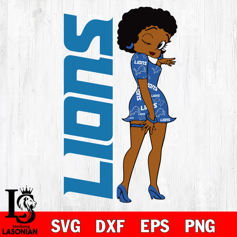 Detroit Lions FASHION GIRL svg,eps,dxf,png file, Digital Download , Instant Download