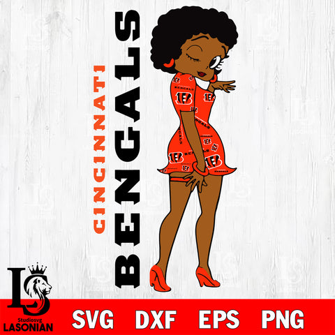 Cincinnati Bengals FASHION GIRL svg,eps,dxf,png file, Digital Download , Instant Download