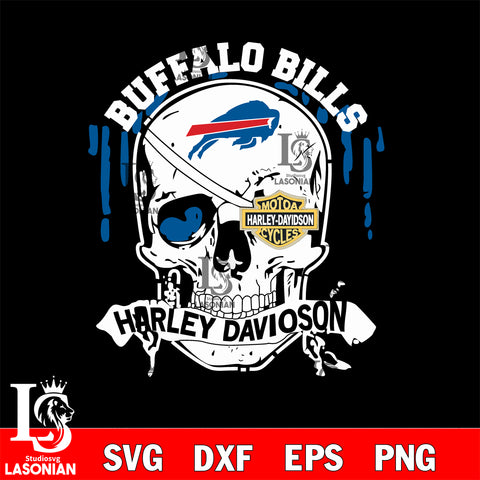 Skull Buffalo Bills Harley davidson svg eps dxf png file, digital download , Instant Download