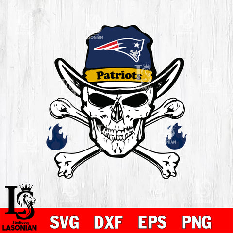 Skull fire New England Patriots svg eps dxf png file, digital download , Instant Download