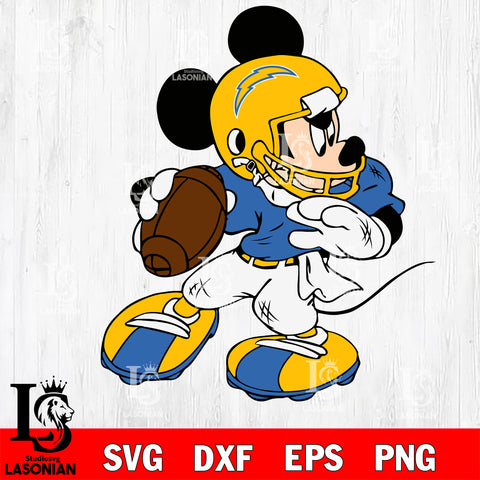 Disney Mickey Mouse Los Angeles Chargers svg dxf eps png, Digital Download , Instant Download