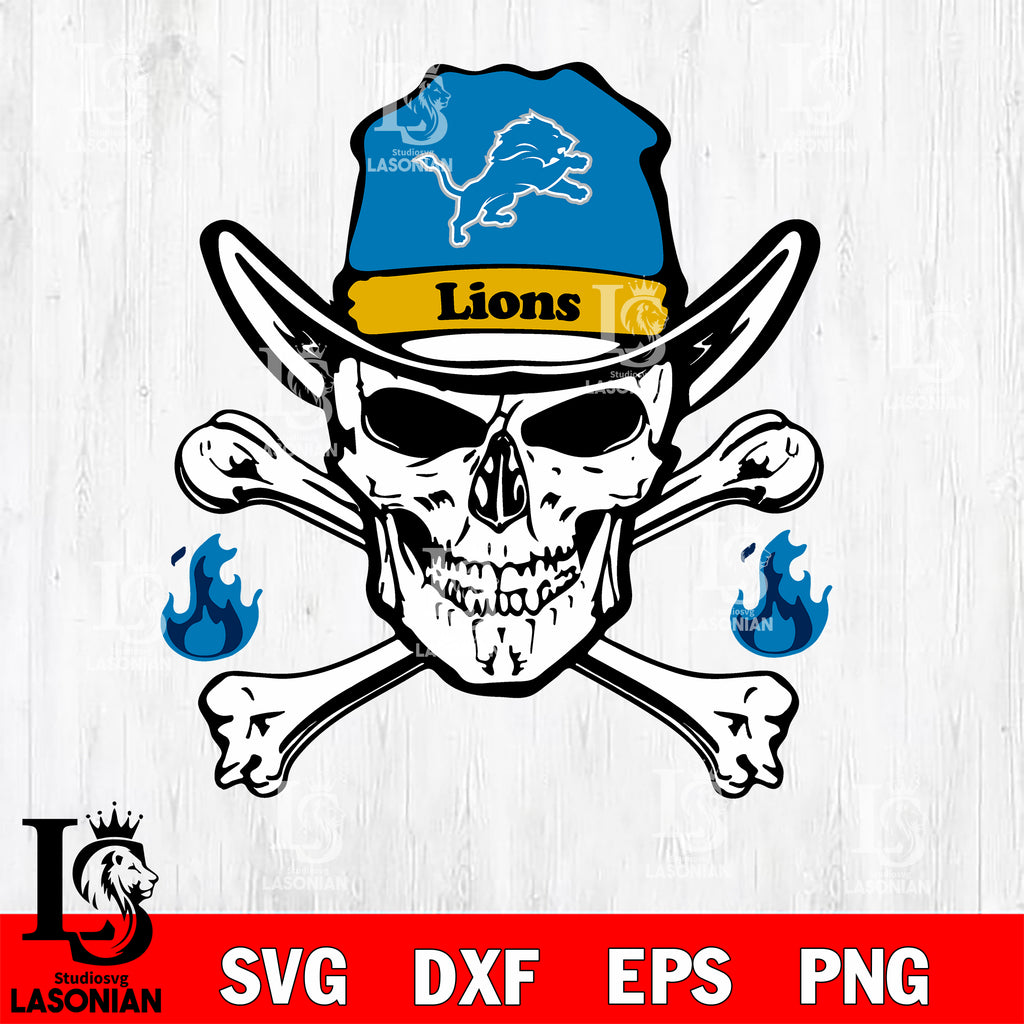 Detroit Lions Skull svg, nfl svg, eps, dxf, png, digital file