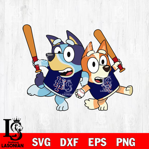 BLUEY NEW YORK METS svg eps dxf png file, Digital Download, Instant Download