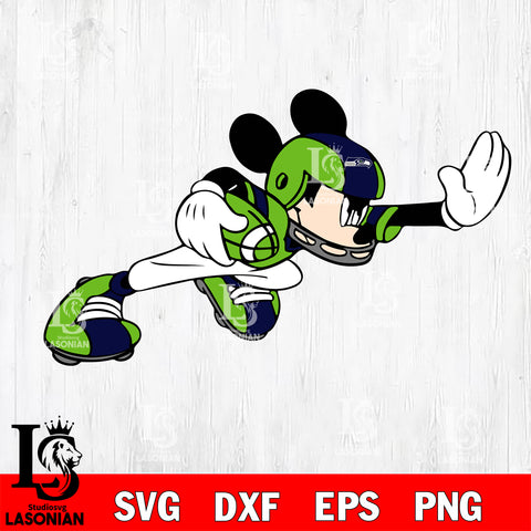 Disney Mickey Mouse Seattle Seahawks SVG , NFL svg,eps,dxf,png file, digital download