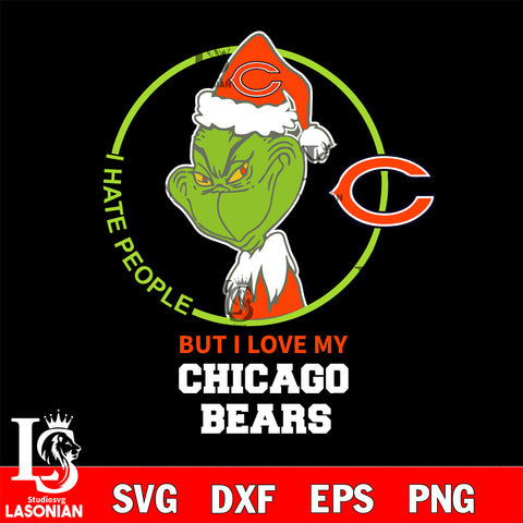 I hate people but i love my Chicago Bears svg, NFL svg eps dxf png file, Digital Download , Instant Download