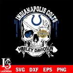 Skull Indianapolis Colts Harley davidson svg eps dxf png file, digital download , Instant Download