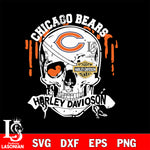 Skull Chicago Bears Harley davidson svg eps dxf png file, digital download , Instant Download