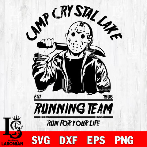 Camp crystal lake running team SVG DXF EPS PNG file, Digital Download , Instant Download