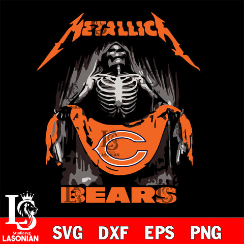 Chicago Bears metallica svg eps dxf png file, digital download , Instant Download