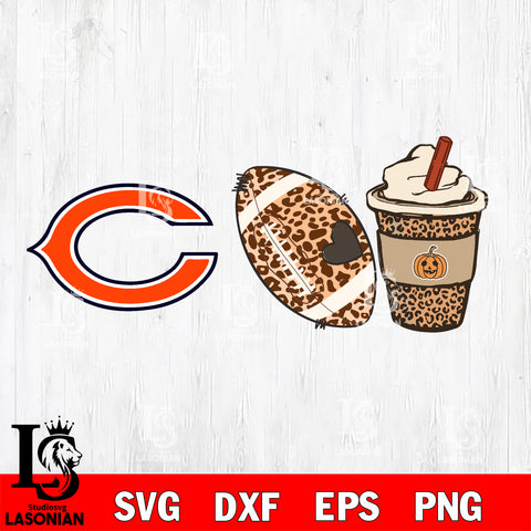 Fall Season Leopard Chicago Bears svg, NFL svg eps dxf png file, Digital Download , Instant Download