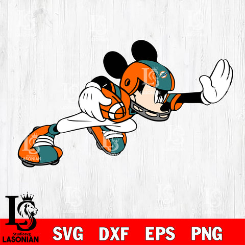 Disney Mickey Mouse Miami Dolphins SVG , NFL svg,eps,dxf,png file, digital download