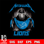 Detroit Lions metallica svg eps dxf png file, digital download , Instant Download