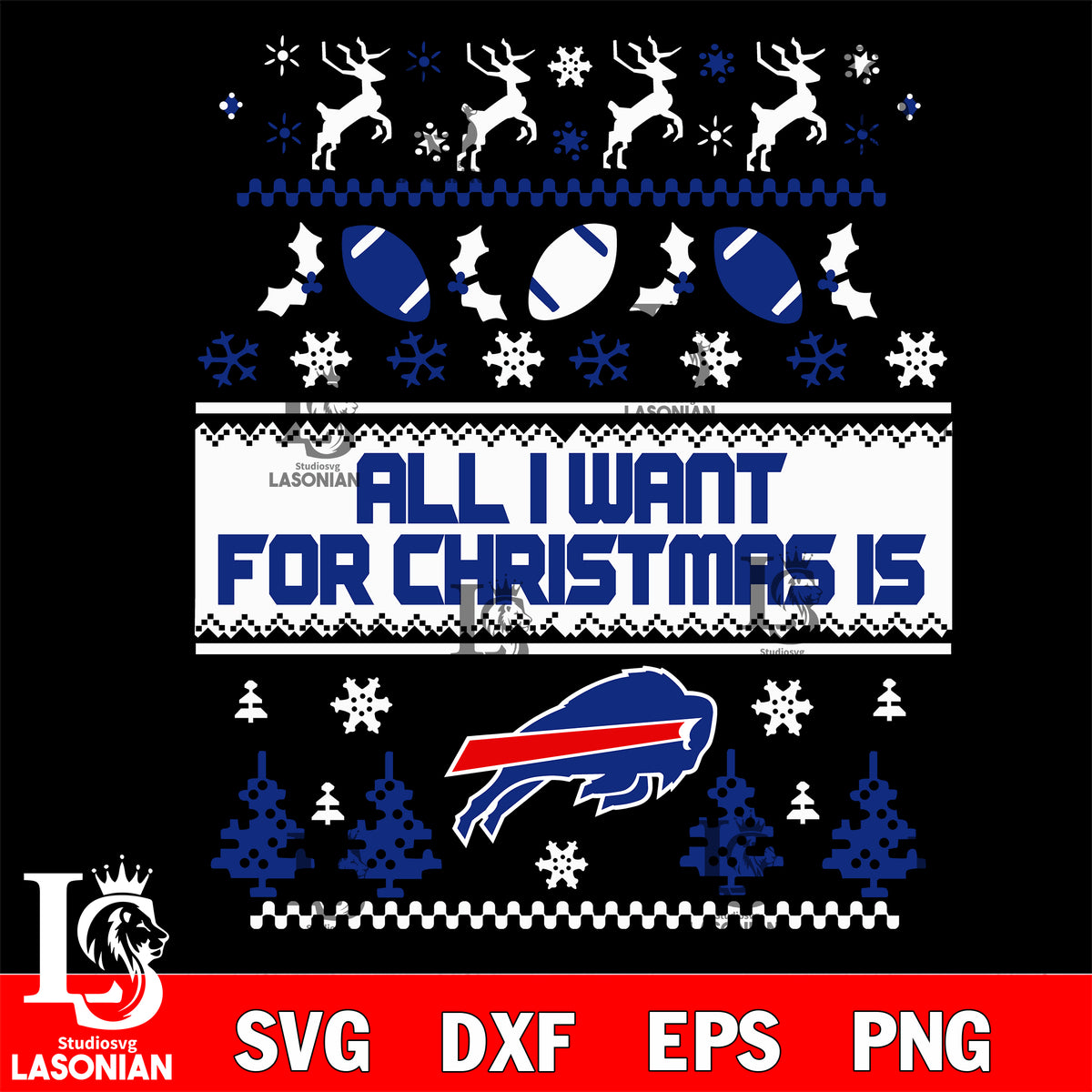 All i want for christmas is Buffalo Bills svg dxf eps png, Digital Dow ...