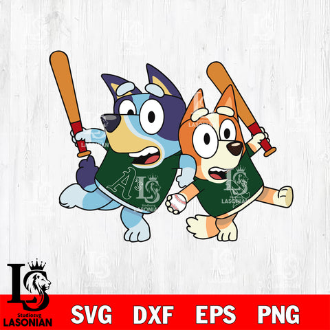 BLUEY OAKLAND ATHLETICS svg eps dxf png file, Digital Download, Instant Download