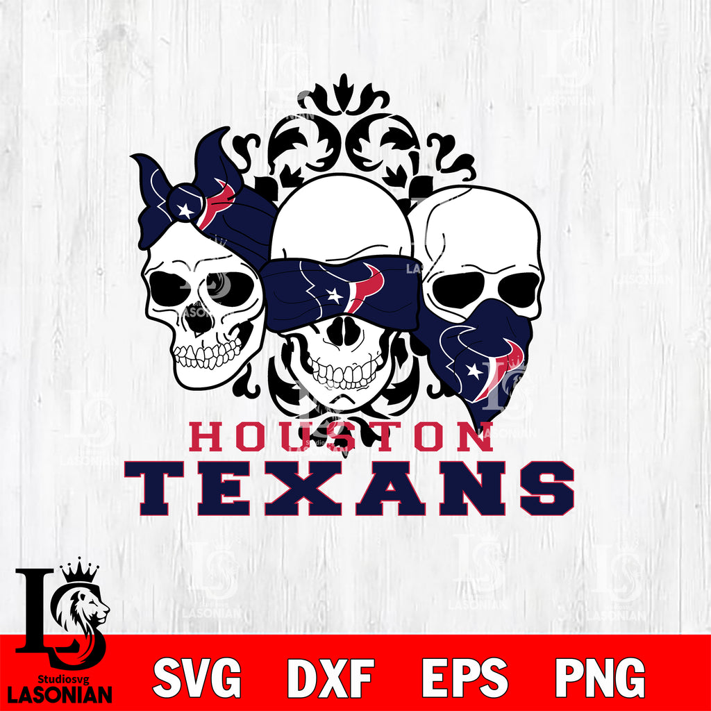 Skull Houston Texans svg,eps,dxf,png file – lasoniansvg