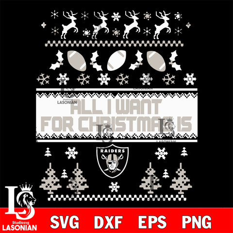 All i want for christmas is Las Vegas Raiders svg dxf eps png, Digital Download , Instant Download