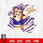 Let's go Miami Dolphins Chilli Heeler bluey svg eps dxf png file, Digital Download , Instant Download