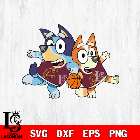 BLUEY CLEVELAND CAVALIERS svg eps dxf png file, Digital Download, Instant Download