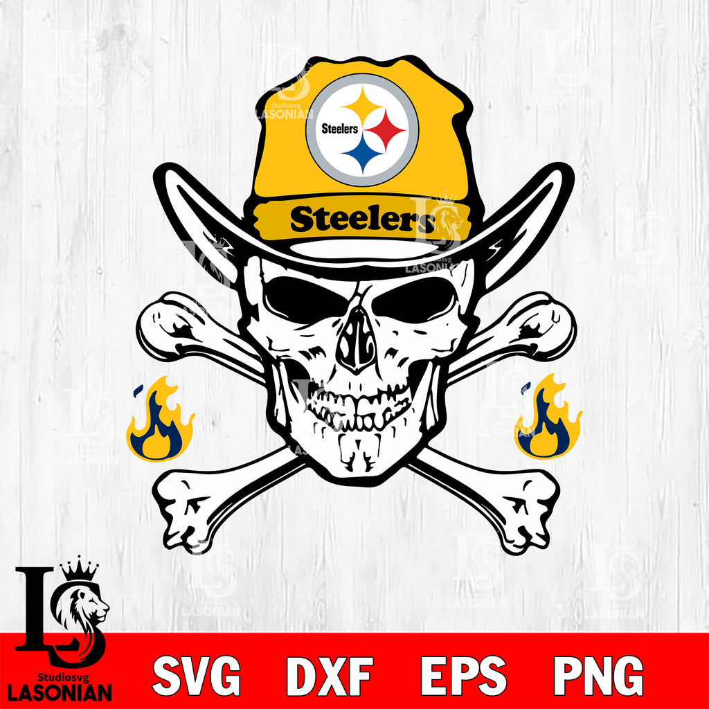 Pittsburgh steelers skull svg, Pittsburgh Steelers football svg