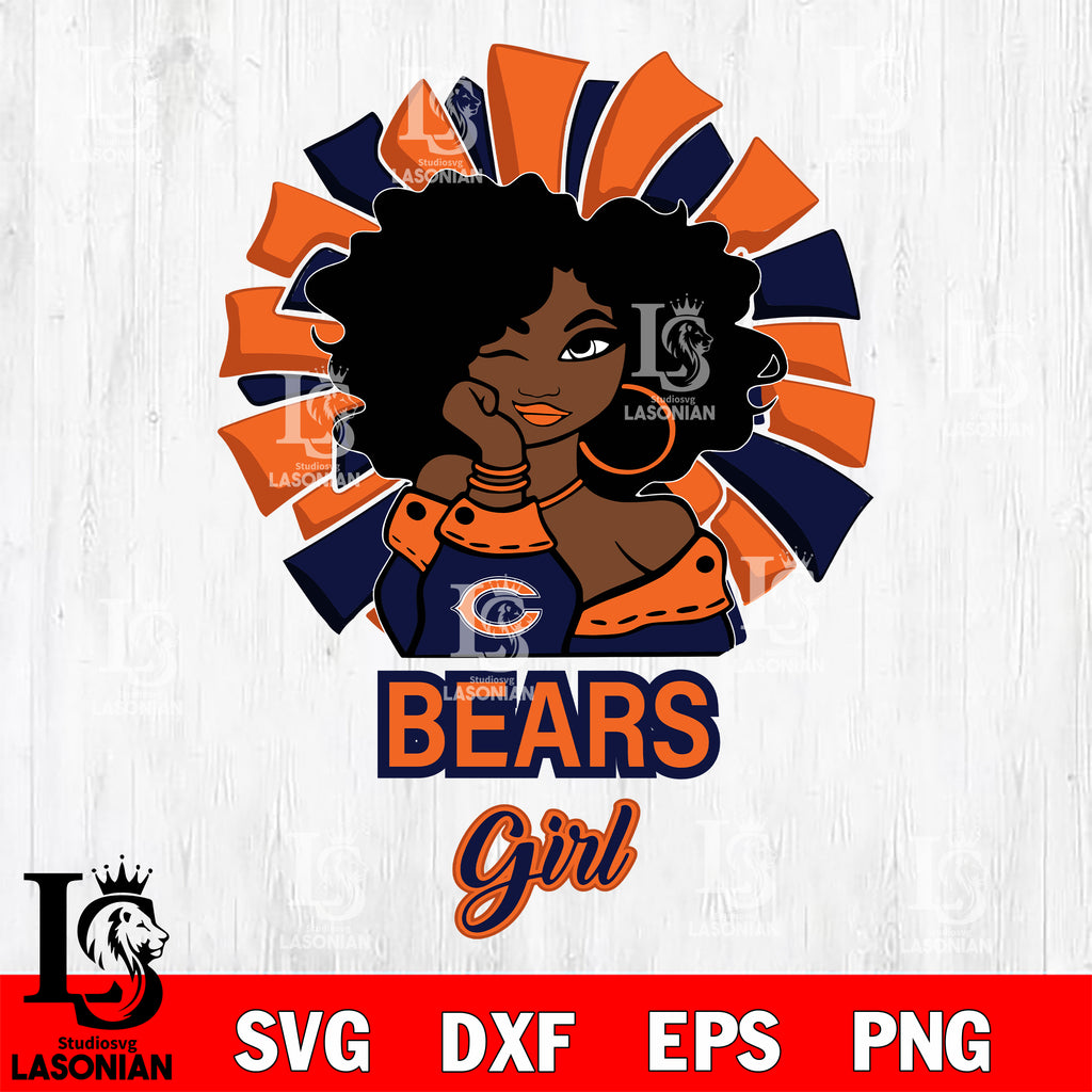 Chicago Bears Girl SVG, Chicago Bears SVG, NFL SVG PNG DFX E