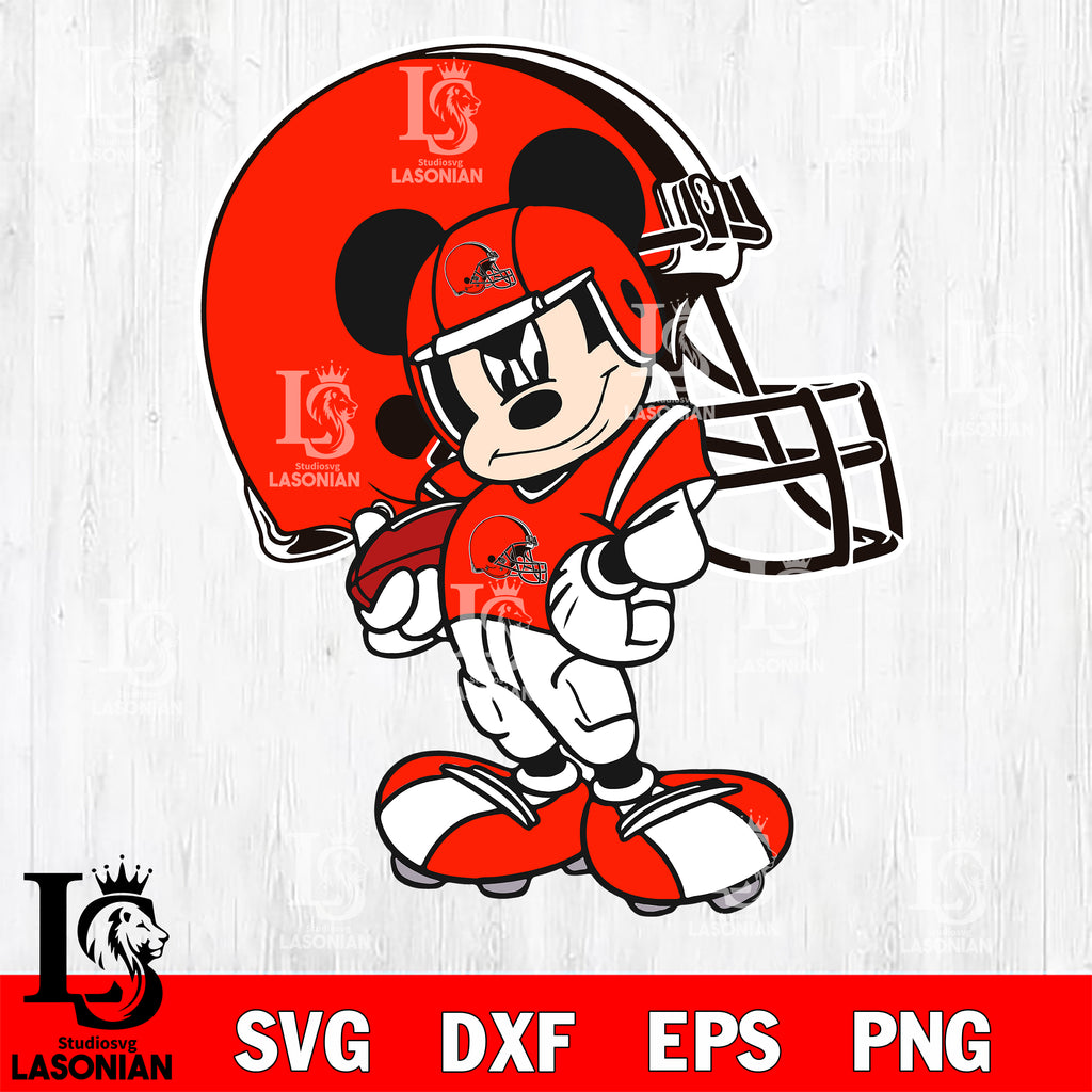 Disney Mickey Mouse Cleveland Browns SVG , NFL svg,eps,dxf,png