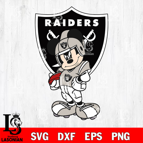 Disney Mickey Mouse Las Vegas Raiders SVG , NFL svg,eps,dxf,png file, digital download