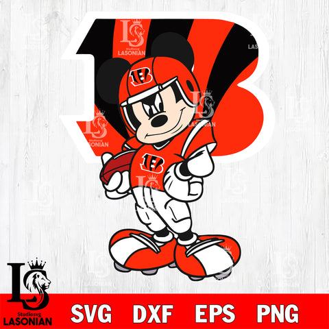 Disney Mickey Mouse Cincinnati Bengals SVG , NFL svg,eps,dxf,png file, digital download