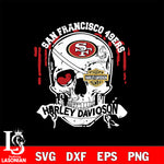 Skull San Francisco 49ers Harley davidson svg eps dxf png file, digital download , Instant Download