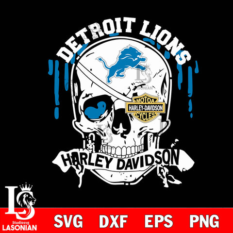 Skull Detroit Lions Harley davidson svg eps dxf png file, digital download , Instant Download