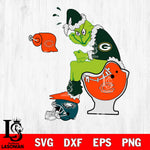 Grinch Football Theme Toilet SVG , NFL svg,eps,dxf,png file, digital download