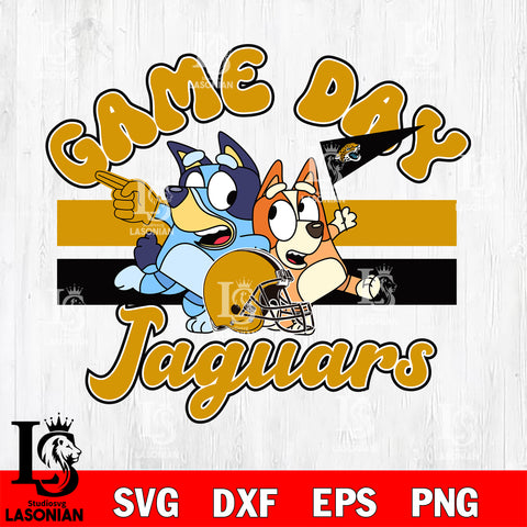 Game day Jacksonville Jaguars bluey svg eps dxf png file, Digital Download , Instant Download