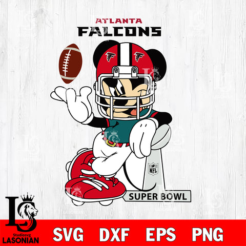 Atlanta Falcons Mickey Mouse And Friends svg, NFL svg eps dxf png file, Digital Download , Instant Download