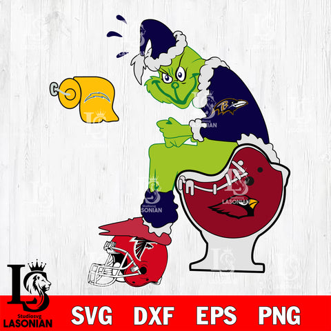 Grinch Football Theme Toilet SVG , NFL svg,eps,dxf,png file, digital download