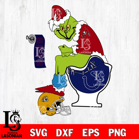 Grinch Football Theme Toilet svg, NFL svg eps dxf png file, Digital Download , Instant Download