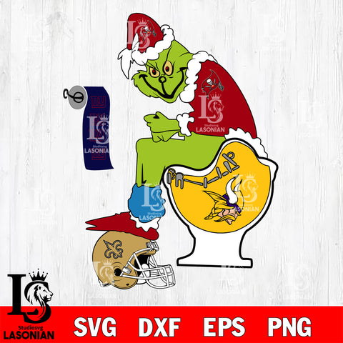 Grinch Football Theme Toilet svg, NFL svg eps dxf png file, Digital Download , Instant Download