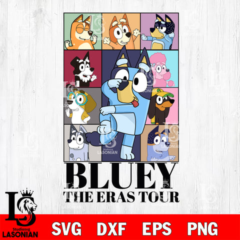 Bluey the eras tour 5 svg, bluey bingo Svg eps dxf png file, Digital Download, Instant Download