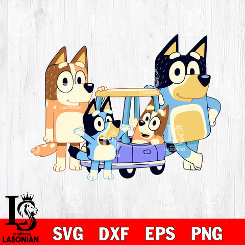 Bluey  car svg, bluey bingo Svg eps dxf png file, Digital Download, Instant Download