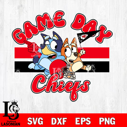 Game day Kansas City Chiefs bluey svg eps dxf png file, Digital Download , Instant Download