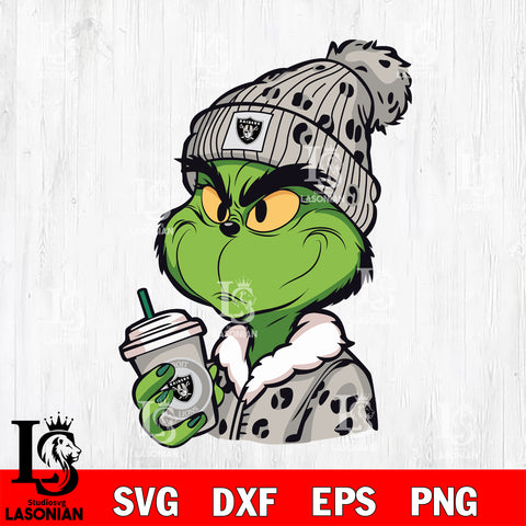 Boujee grinch NFL Las Vegas Raiders svg eps dxf png file, digital download , Instant Download