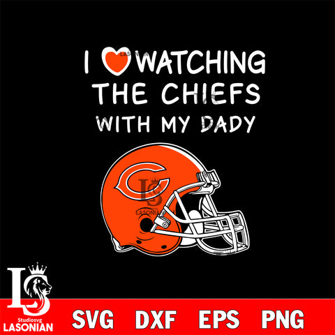 I love watching the Chicago Bears with my daddy svg eps dxf png file, digital download , Instant Download