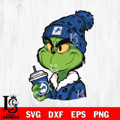 Boujee grinch NFL Detroit Lions svg eps dxf png file, digital download , Instant Download