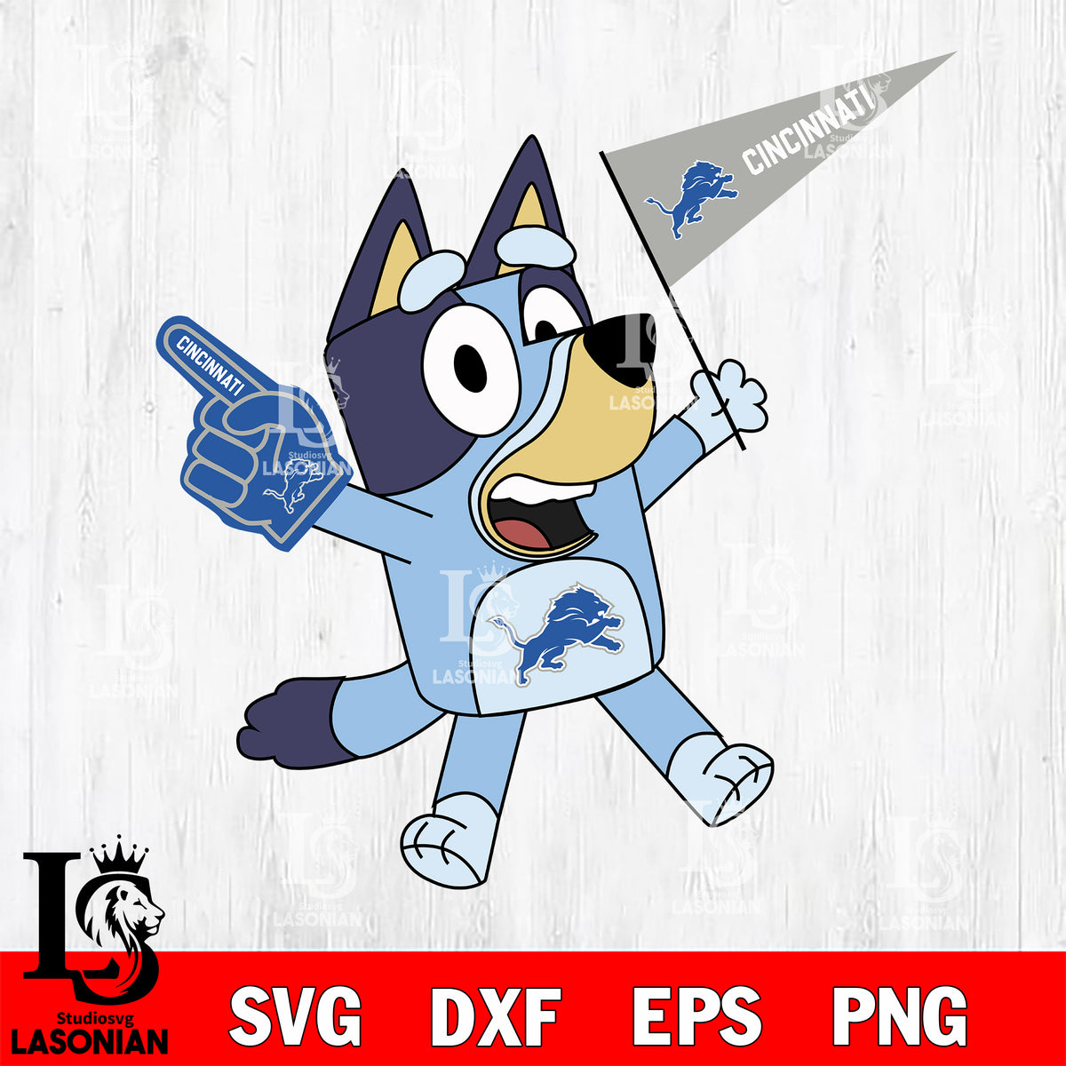 Detroit Lions bluey svg eps dxf png file, Digital Download , Instant D ...