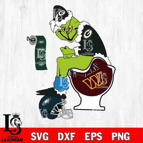 Grinch Football Theme Toilet svg, NFL svg eps dxf png file, Digital Download , Instant Download