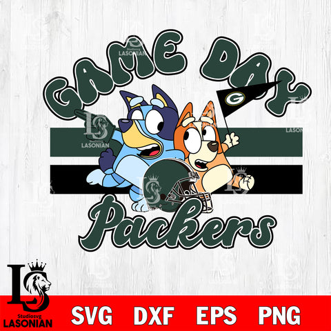 Game day Green Bay Packers bluey svg eps dxf png file, Digital Download , Instant Download