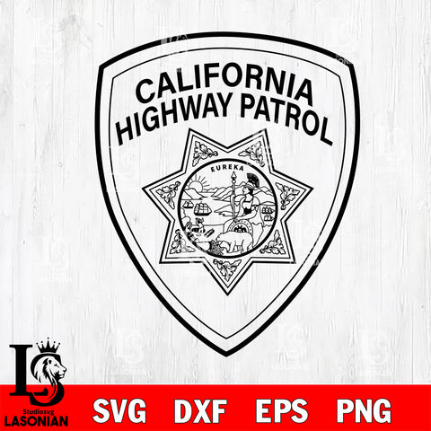 California Highway Patrol Badge svg eps png dxf file ,Logo Police black and white Digital Download, Instant Download