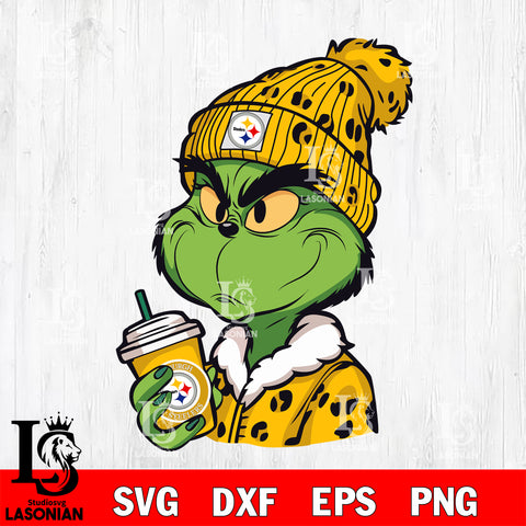 Boujee grinch NFL Pittsburgh Steelers svg eps dxf png file, digital download , Instant Download