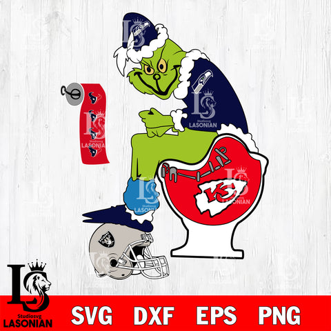 Grinch Football Theme Toilet svg, NFL svg eps dxf png file, Digital Download , Instant Download